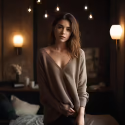 there is a woman that is sitting on the bed