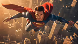 superman falling into the air from his flying position