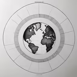 an earth diagram with a circular view of the world