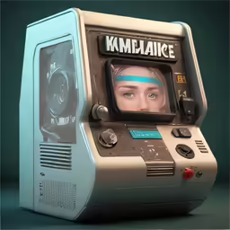the face of a man through the eyes of a computer screen with a video game ad on the screen