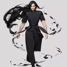 the fashion illustration in a futuristic fashion presentation