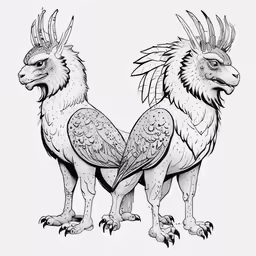 two birds standing next to each other in a white background