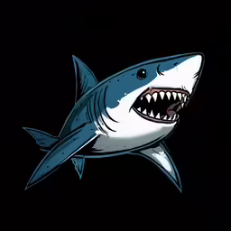 a shark is shown with a big open mouth