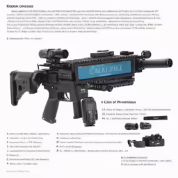 a full view of an electronic gun with instructions