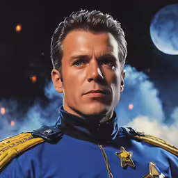 a man dressed as captain pictor from star trek