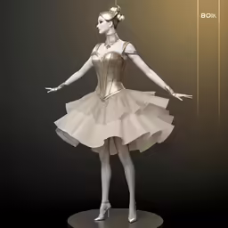 a white ballerina figure is dressed in a white gown