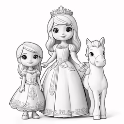 a princess and her horse coloring pages