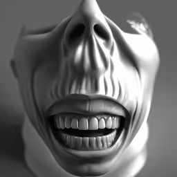 a close up view of an artistic looking fake tooth