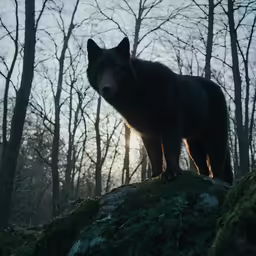 a black bear standing on top of a hill