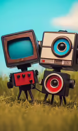 two small camera heads with various shapes