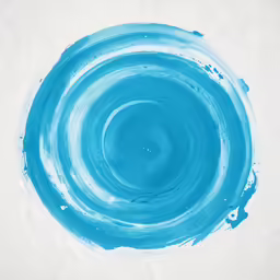a painting in blue and white with oil spots