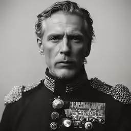 a man in a military uniform poses for a photo