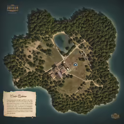 a map shows the location of a small island