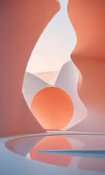 an abstract photo of a vase sitting on top of a white floor
