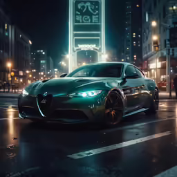 a sleek car is parked on the street