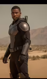 a man is in an alien suit outside