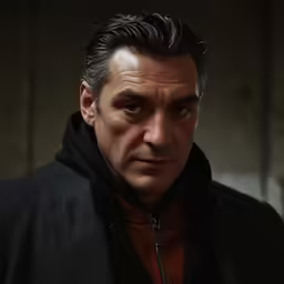 a man in a black jacket with a black jacket over it