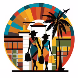 a man and woman standing in front of a building