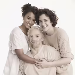 a couple of woman that are next to one another