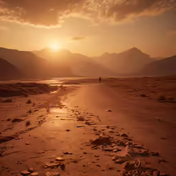 a man that is walking in the dirt