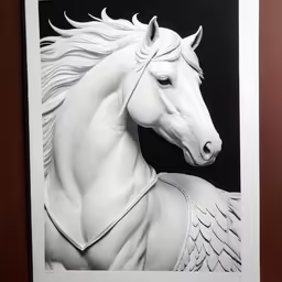 a drawing of a horse with wings