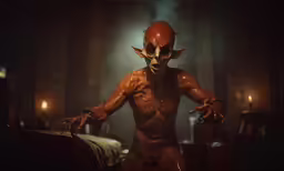 a creepy devil demon with a demonic mask