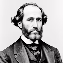 an old black and white photograph of a man with beards