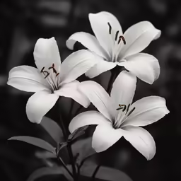 some flowers that are in the dark by itself