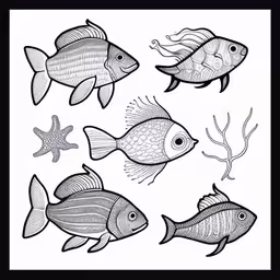 four fish that are in the water