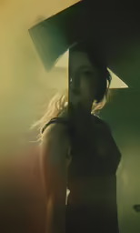 a person is standing in the fog and with a sword