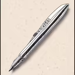 a pen is sitting on the table with its nib on it