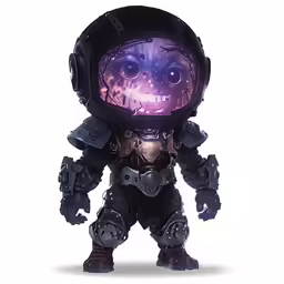 a cartoon figure that is wearing an outfit with lights and skulls