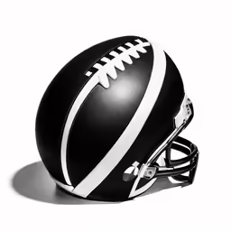 an football helmet with stripes is shown