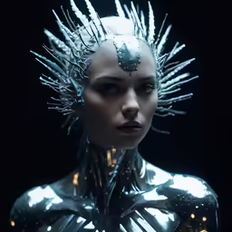 an alien woman with many spikes in her hair
