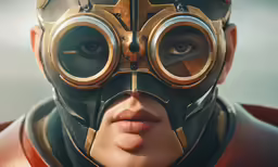 the movie antman is wearing goggles and a nose with his head out