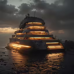 a huge white cruise ship in the ocean