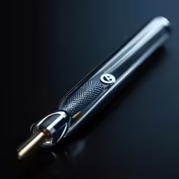 a metal pipe with some gold tips