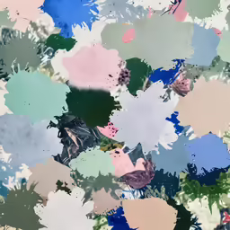 the colorful wallpaper has many paint colors