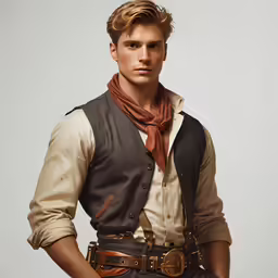 a man with long hair in a vest and bandanna