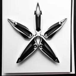a very unique pen holder made of three knives
