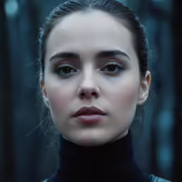 a woman in black posing for the camera