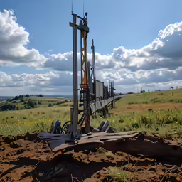 a machine being used on the side of a hill