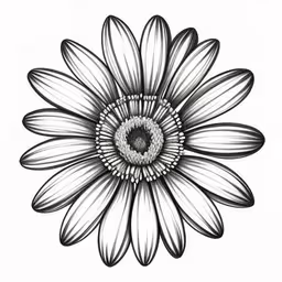 a flower that has been drawn in black and white,a black and white image of a large flower