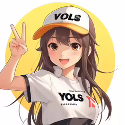 anime anime girl wearing an overs baseball cap