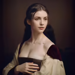 an image of a woman in dress wearing brown