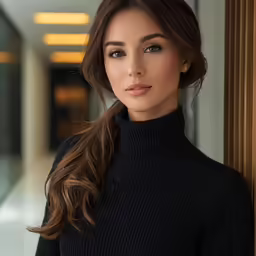 a young woman in black is leaning against the wall