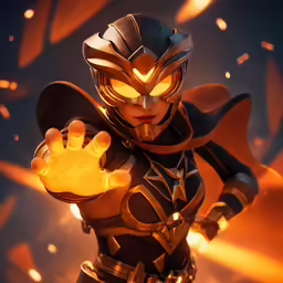 an image of a female superhero holding a yellow lit light