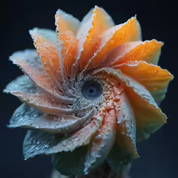 close up picture of a flower with drops of water