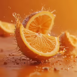 there are two lemons being splashed with water