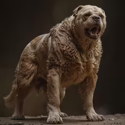 an adorable brown dog with his mouth wide open